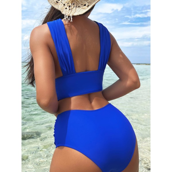 Kvinnors 2-delade baddräkter Criss Cross Ruched M