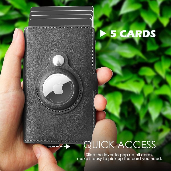 AirTag Wallet kredittkortholder for menn, RFID-blokkerende skinn C