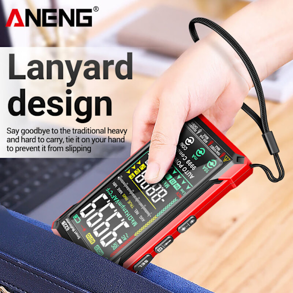 Digital multimeter Smart Touch Automatisk Beach 9999 Uppladdningsbar Anti-Slug Laddar konton OHM AMP Voltmeter med DC/AC KONDENSATOR KONDENSATOR RESISTANS