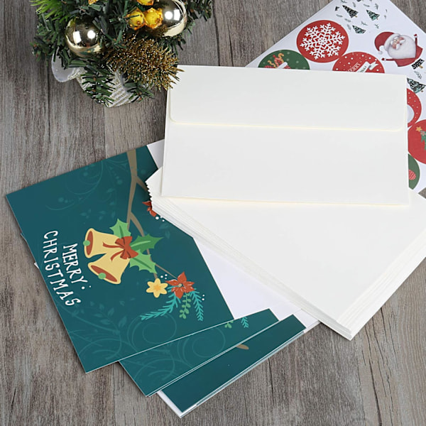 24 stk Julekort eller Hilsener, Håndlagde Hilsener med Blanke Konvolutter, Blanke Konvolutter og Klistremerker, God Jul Kort, Design Chris
