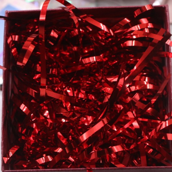 200 gsm metallinen silputtu paperi (punainen), ihanteellinen lahjakoristeluun, b