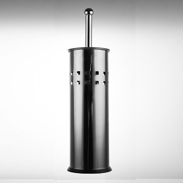Sæt med toiletbørste og kromholder, rustfrit stål, indvendige vaskbare plastikkomponenter, elegant, sølvfarve
