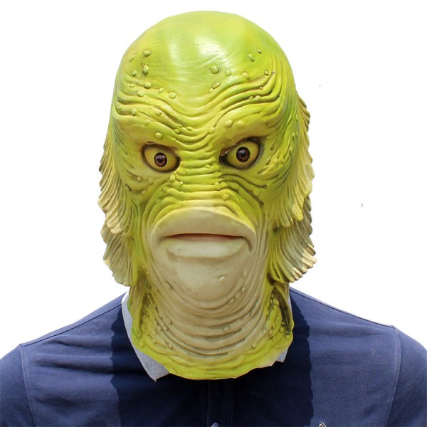 Halloween-maske, Monster Fish Creature Mask Halloween Dress Up Latex Novelty Costume Rubber Full Head Masks