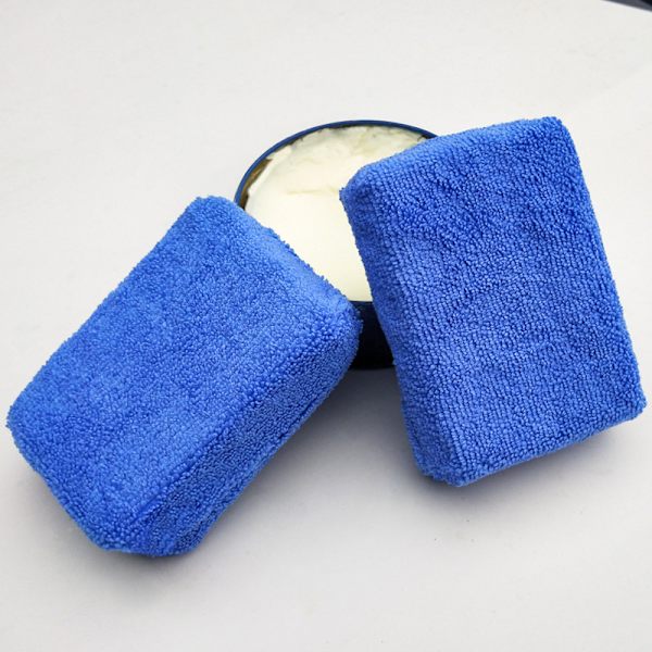 Premium mikrofiberapplikator, blå, 4-pak bilsvamper