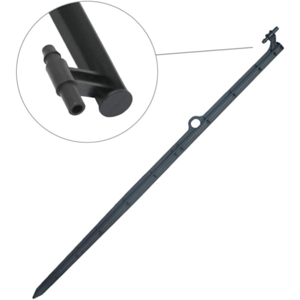 20 Stycken Tillbehör Verktyg Piqueture Insertion Insertion Insertion Slang Bevattningstillbehör Gout Picet Nytt Material Vändkolv, 0.650cm, Svart