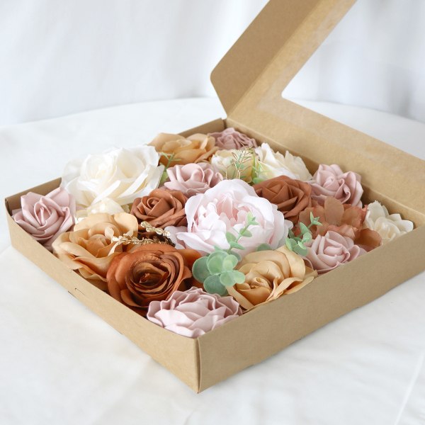 Tekokukat DIY Hääkoristeet Morsiuskimput Pöytäkeskipisteet Seppeleet Seppeleet Käytävän Kaarit Kukkakoristeet Kodinsisustus, Elegantti Dusty Roses