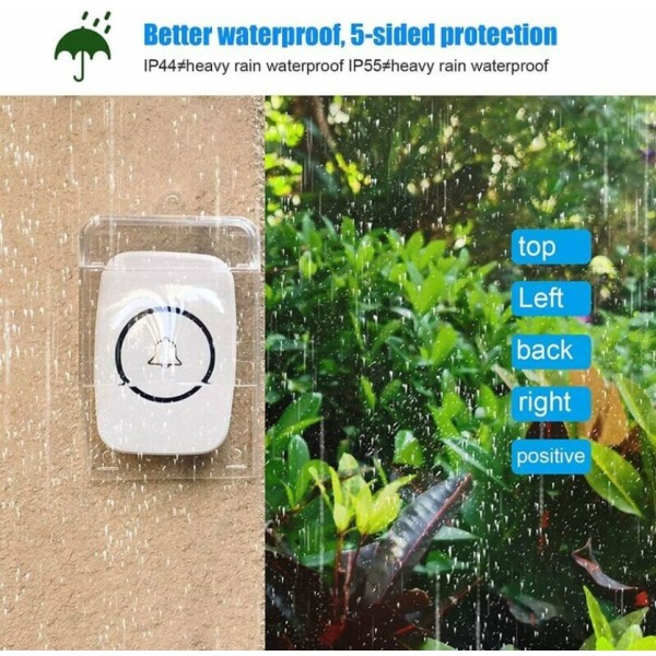 Gennemsigtigt beskyttelsesdæksel til udendørs dørklokke, vandtæt, Wi