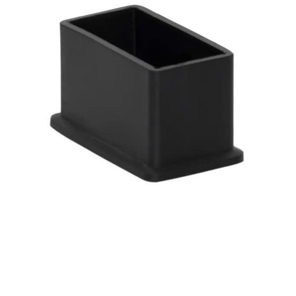 Förpackning med 16 rektangulära PVC-ändstycken - Flexibla för stols-/bordsben 20 mm x 40 mm (13/16\" x 1-9/16\") Svart