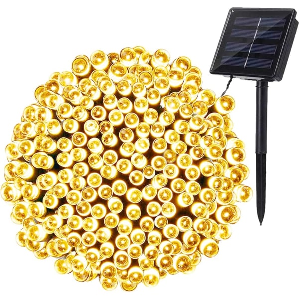 Solcelledrivne lysslynger utendørs, 20M 200 LED solcelledrivne lysslynger innendørs vanntett 8 moduser lys dekorative lys for hage uteplass trær gjer hjem Chr