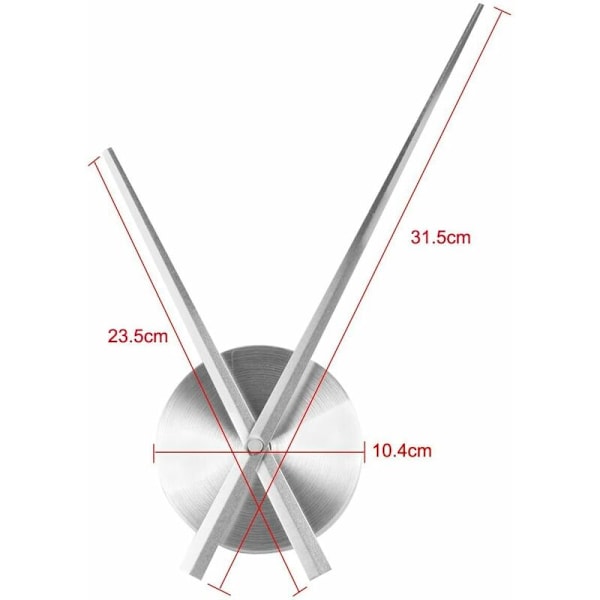 Silverfärg - stor väggklocka - 3D-visare - Quartzurverk - Kreativ fritid - inredning