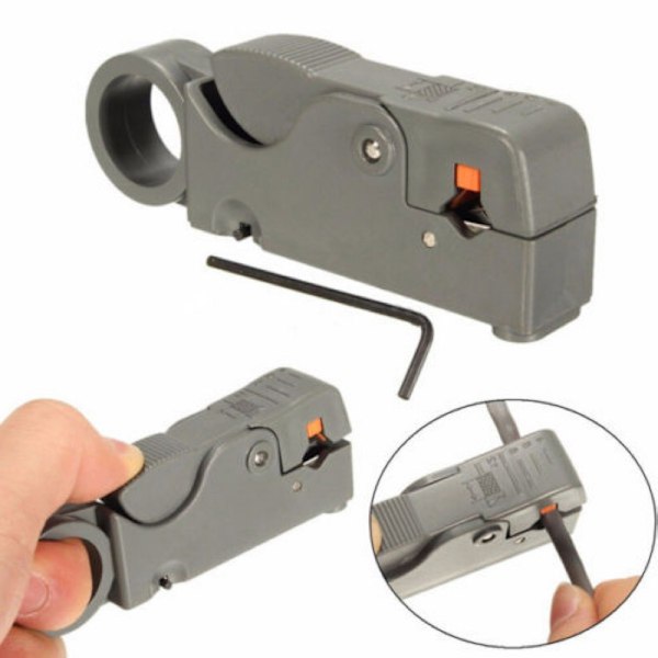 2 stk roterende koaksial koaksialkabelavstriper kutterverktøy for RG58 RG59/62 RG6 kabelavstriper
