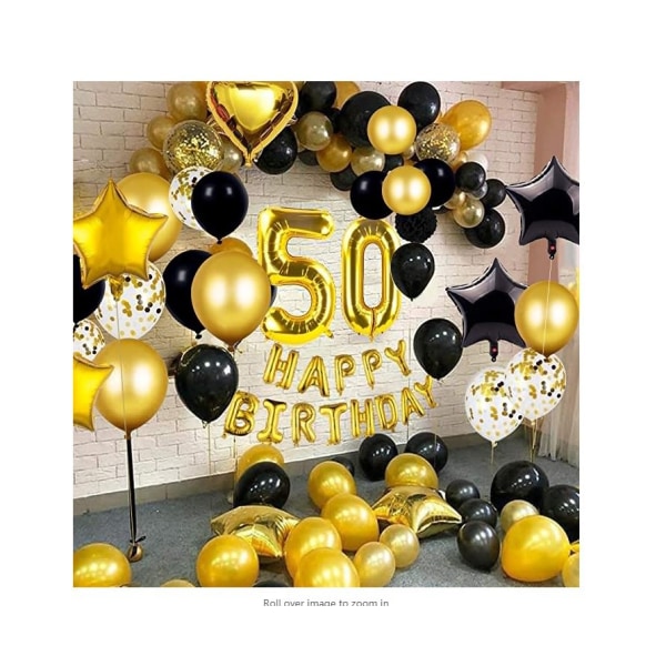 50-årsdekorasjoner for menn og kvinner, hvitt gull 50-års fødsel