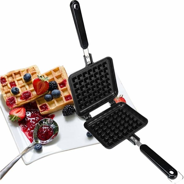 Överlägsna våffelplattor, non-stick teflonbeläggning med djup fyllning av traditionellt belgiskt våffelutrymme för enkel rengöring, Köksredskap våffla