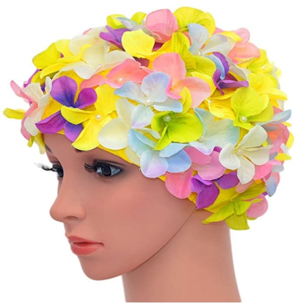 Vintage badedragt til kvinder, blomsterprint, retro-stil, flerfarvet