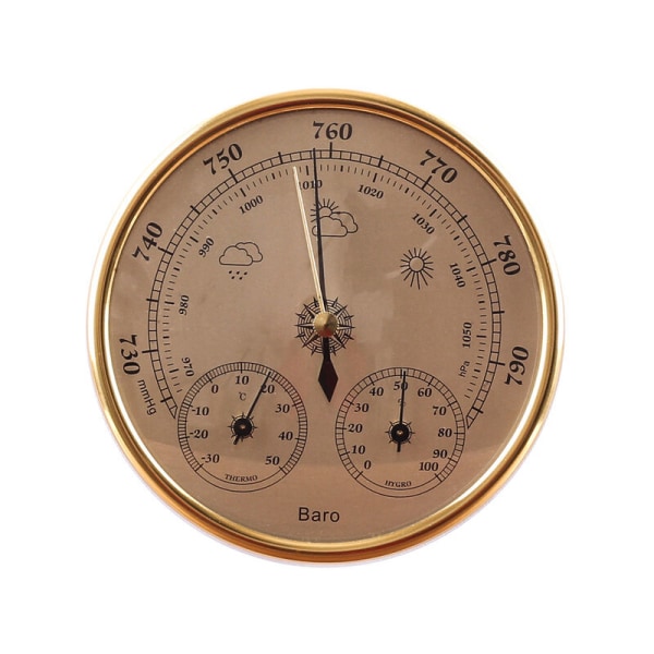 Barometer, værstasjon med barometer og hygrometer termometer, 3 i 1 veggmontert analog værstasjon, for innendørs og utendørs