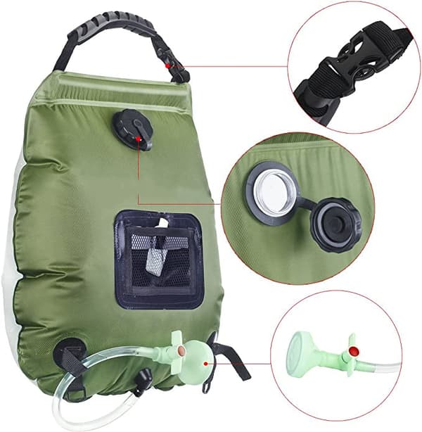 Solbruserpose, 20 liter, Camping, Temperatur 45°C, Vandring, Klatring