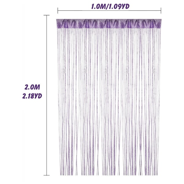 1 stk. perlegardinkæde Pompon vinduesgardin ratpanel (lyslilla 100200 cm)