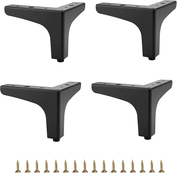 10cm Metal Sofa Ben 4 stk Moderne Møbelfødder Sofa Møbler Riser Fødder Ben DIY Møbler Udskiftningsfødder til TV-skab Sofa Skab, Sort