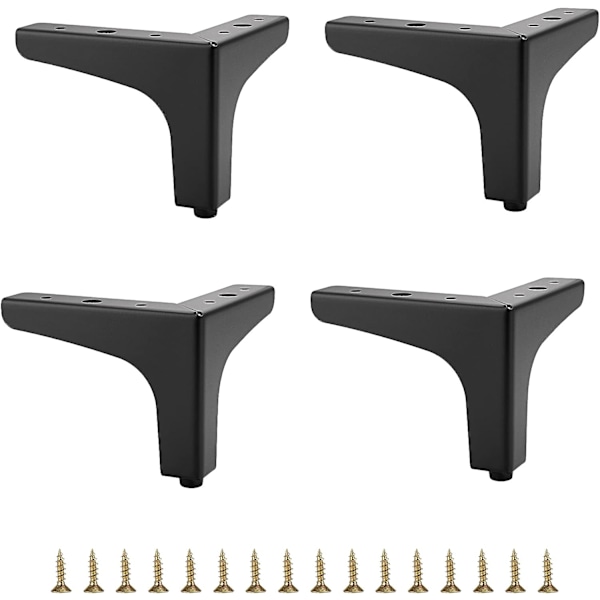 10cm Metalliset sohvanjalat 4 kpl Modernit huonekalujalat Sohvan huonekalujen korotusjalat Jalat DIY Huonekalujen vaihtojalat TV-kaappiin Sohva Kaappi, Musta