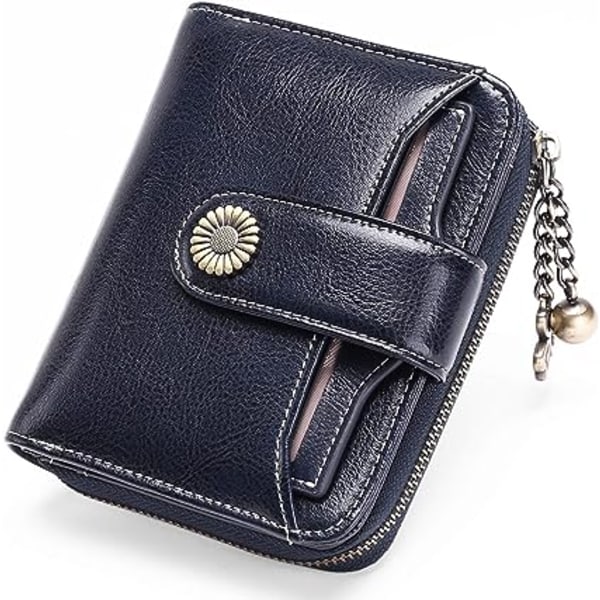 Kvinnlig plånbok Läder Myntväska Kort Pengar Väska Kvinnor RFID Block