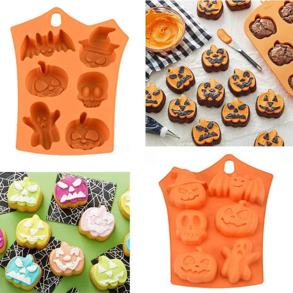 2 stk. Halloween silikone kageforme spøgelse græskar kageforme til cookies chokolade slik gelé isterninger