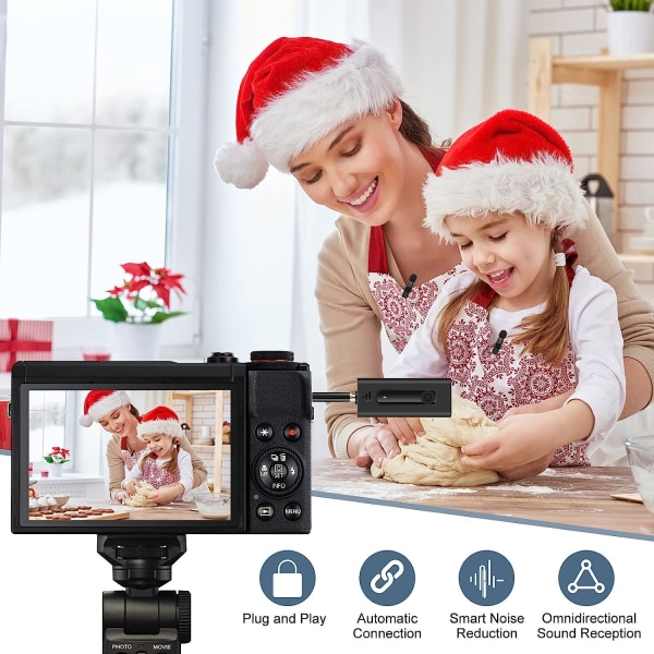 Trådløs mikrofon til kamera/computer/MacBook/telefon, professionel lavalier-mikrofon til videooptagelse, Youtube, vlog, tiktok, in