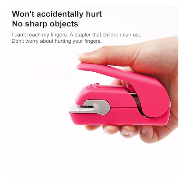 Stapler ilman niittejä; Tällä tuotteella voit niitata paperiarkeja tekemättä reikiä paperiin (sininen)，Stapler ilman niittejä,