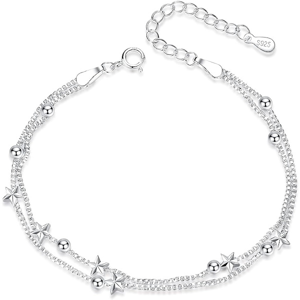 Dams armband 925 silver, justerbart armband för kvinnor, flickarmband, smycken för kvinnor, födelsedagspresenter för kvinnor