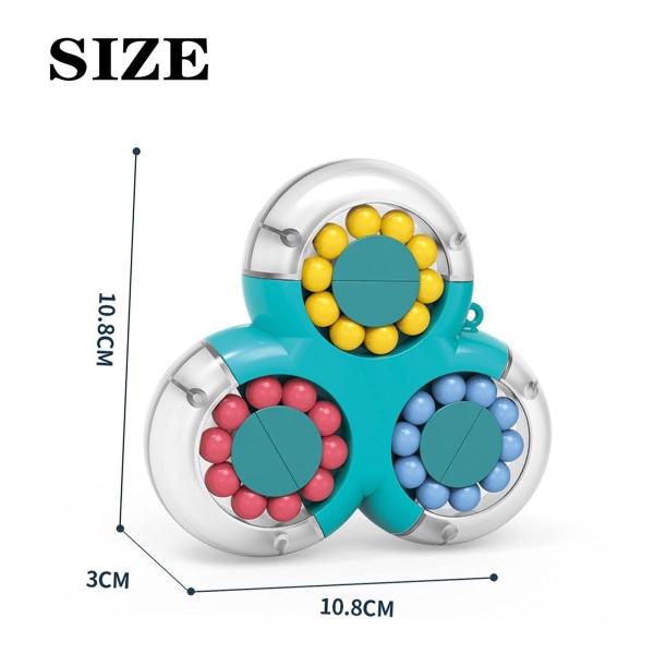 Pyörivä kuutio lelut lapsille, sormi opetuslelut pelit stressiä lievittävä IQ-palapelit teini-ikäisille aikuisille, 2-pakkaus, (sininen ja oranssi)