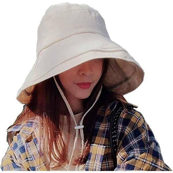 Kvinde Beige Strandhat Foldbar Bred Skygge Sommerhat Hætte Strandhat Spandhat Havehat