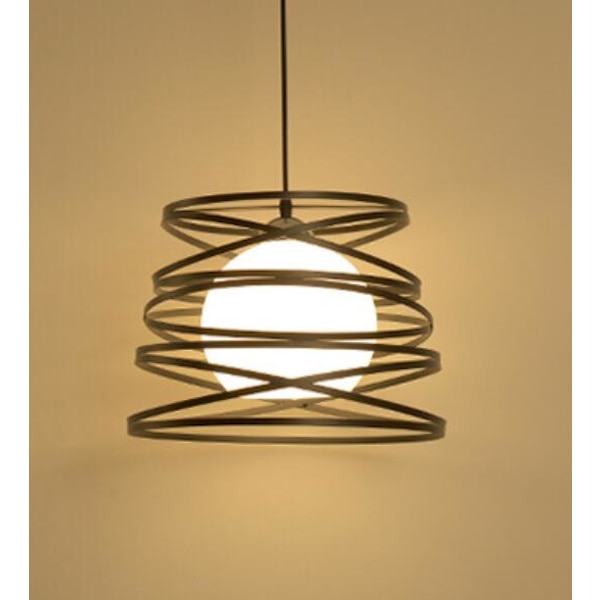 Hengende lampe, lysekroneEnkel og kreativ LED smijern lysekrone (svart bue enkelt hode)