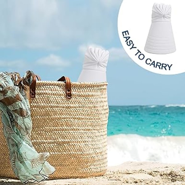 Vit Solkeps för Kvinnor, Solhatt med Bred Brätte för Utomhus, Vikbar och Snabbtorkande UPF50+ Solskydd Strandhatt, Kan Användas för Strand, Golf, Löpning