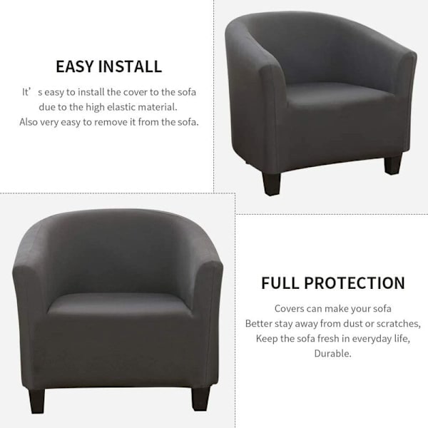 Stretchbar stoltrekk med armlener, lett å installere og vaske, stoltrekk med armlener Chesterfield stoltrekk for bardisk stue M