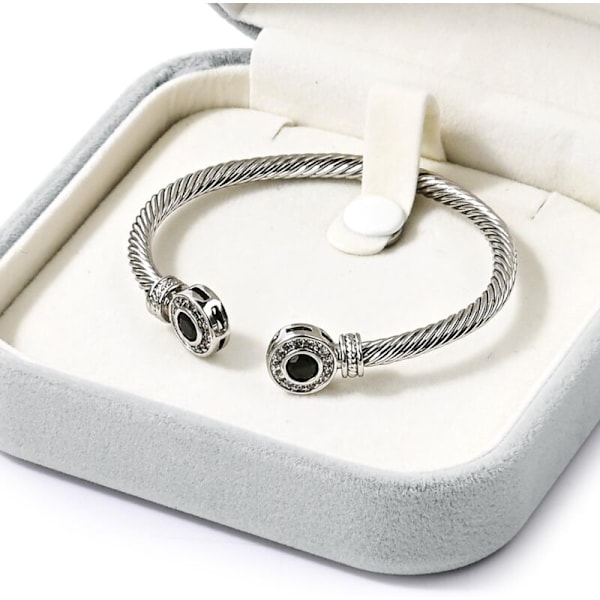 Lysegrå Let Armbånd Fødselsdagsgave Til Valentinsdag Fødselsdagsgaveæske, Opbevaringsarmbånd Æske