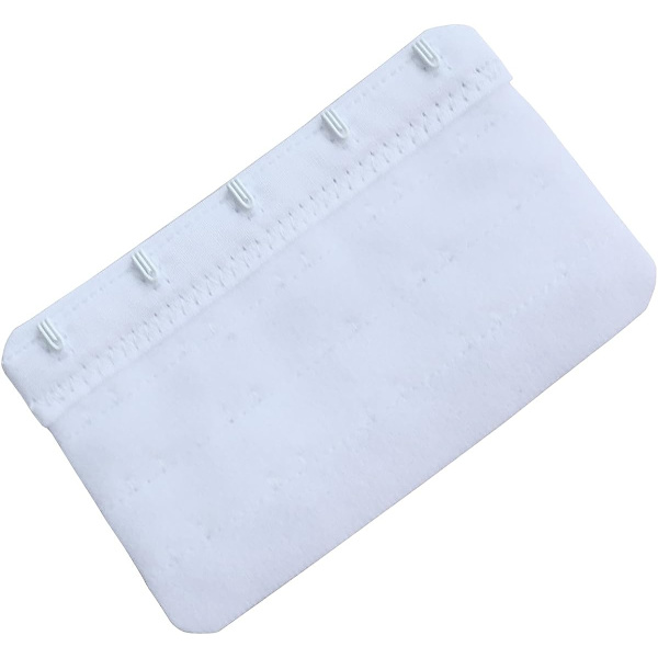 Hvidt sæt med 3 bløde, komfortable bh-forlængere med 5 kroge, 5,9 cm x 9,4 cm