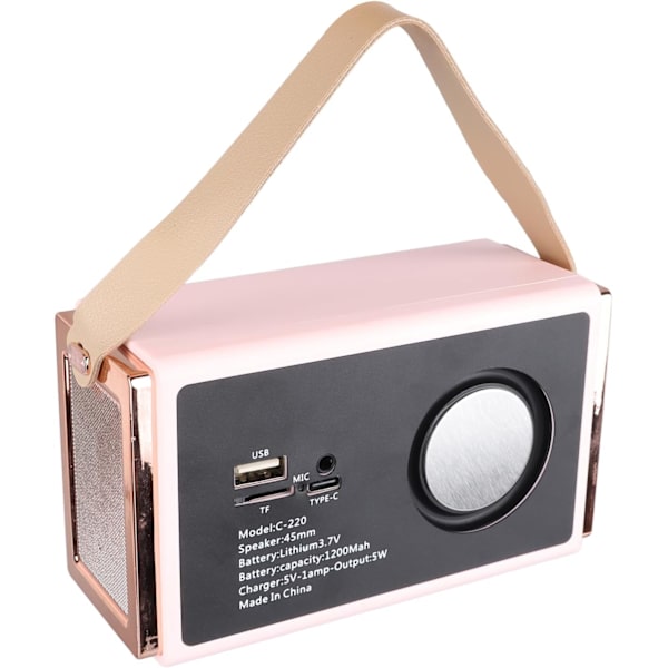 Portabel högtalare Retro design Kraftfull bas Effekt Stödjer USB-minneskort 1200mAh batteri Blå