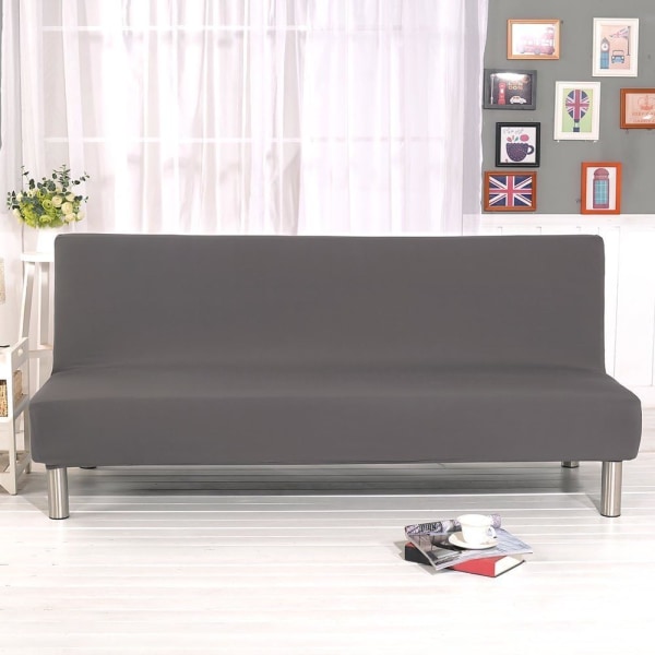 Elastisk Clic Clac-trekk 3-seters sofa, ensfarget trekk til stue, grå