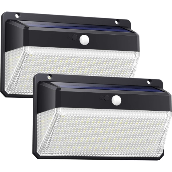 158 LED aurinkoseinänvalo kolmella sivulla