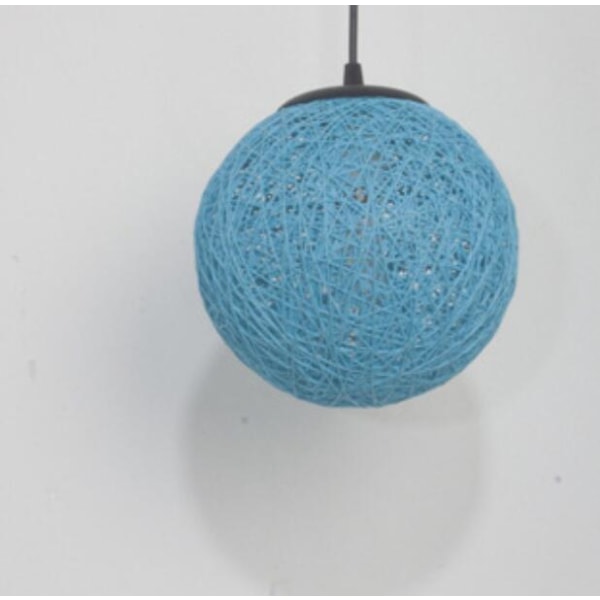 Creative personality art hemp ball rattan chandelier (15cm blue)