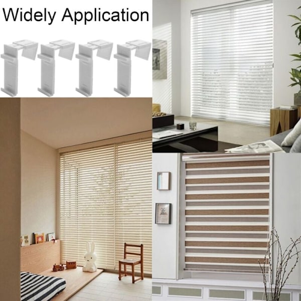 4 set med tillbehör för rullgardiner, åtdragningsstöd för rullgardin, utan borrning, justerbar från 1,6 till 2,2 cm, för rullgardiner, bla