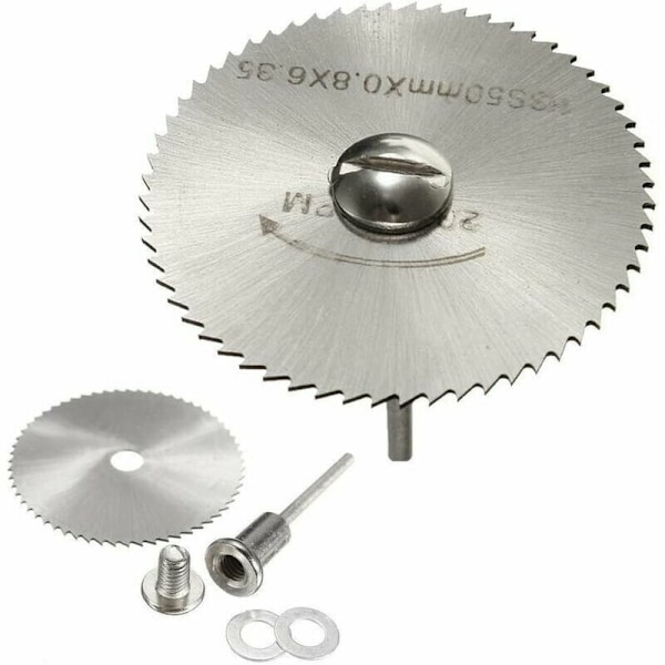 7 kpl HSS-sahanteriä pyörivään työkaluun, pyöreitä puunleikkauslevyjä Dremel-pyörivään työkalun karaiseen jatkovarrella 1/8 & quot (3,175 mm)