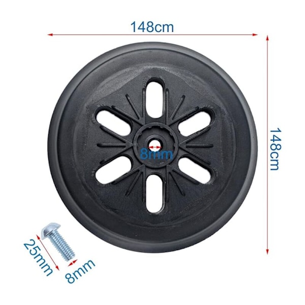 Slipskiva kompatibel med excenterslipmaskin för turbin Bos-ch Gex 150 AC, Pex 15 AE, Gex 150 (diameter 150 mm, med skruvar)