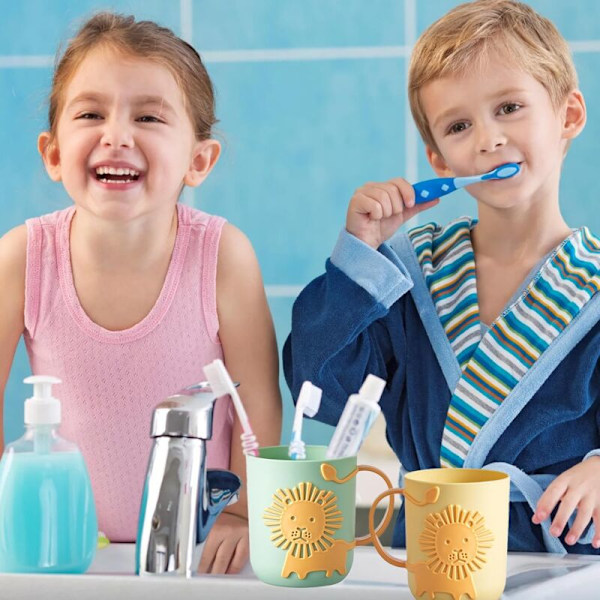 2 stycken tandborste med återanvändbar mugghållare multifunktionell mugg med plasttandborste för badrum