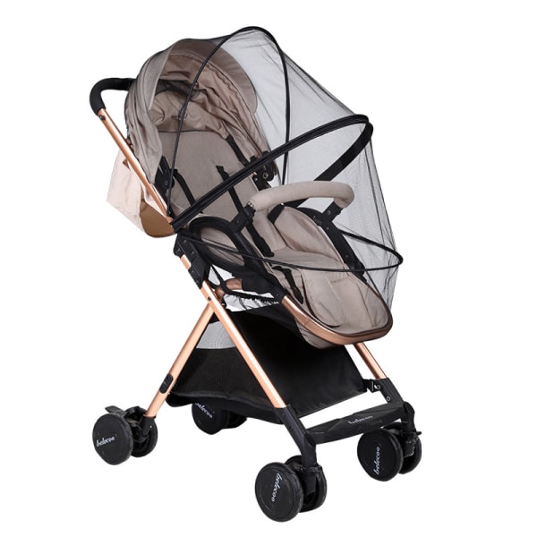 1 ST (svart) universal myggnät för barnvagn med dragkedja, andningsbart anti-insektsskydd för barnvagn, spjälsäng och vagn