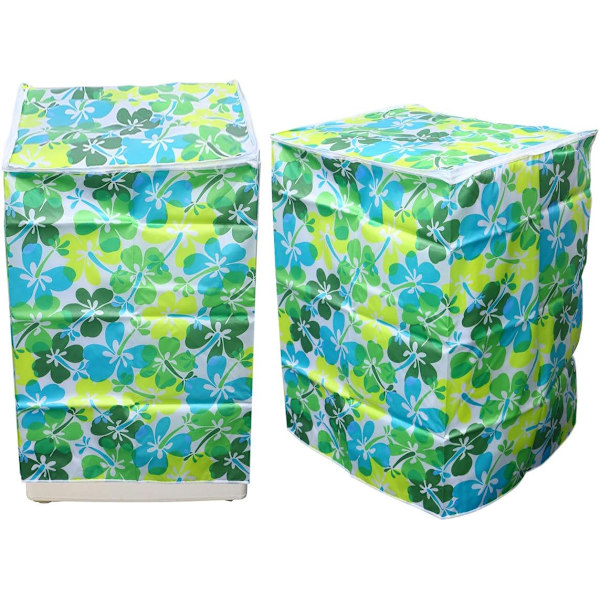 Skyddande överdrag för tvättmaskin toppmatad tvättmaskin torktumlare vattentät välmående blommönster 55×58×87cm