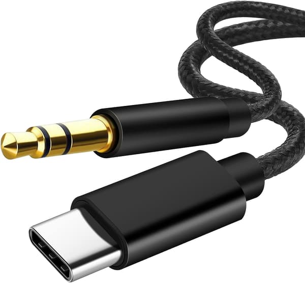 USB C til 3,5 mm Aux-kabel, USB C til Aux-stikkabel til biltelefon, lydjacksadapter kompatibel med Samsung Galaxy S22 S21 S20 Note 20/10+ A73 A53,