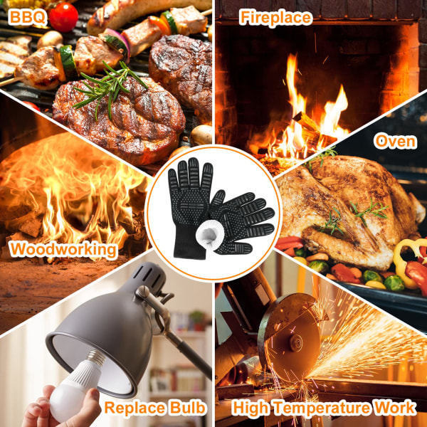 Värmebeständigt brandsäkert handskydd Grillhandskar för grill