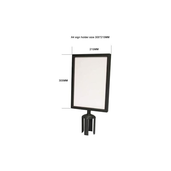 A4 opslagstavle, vertikal, med strop, sort, A4 vertikal