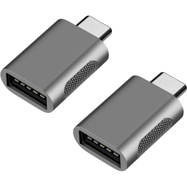 2 PCSA adapter USB 3.1 til USB C, Høyhastighetsoverføring, USB C Hann med hunn, Thunderbolt 3 Type C til USB med OTG-støtte for MacBook Air/Pro/iP