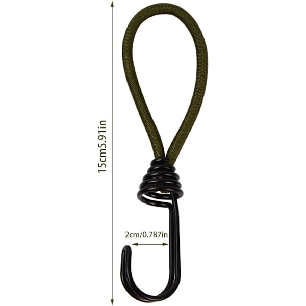 10 st Elastisk spännare med krok, 15 cm täckande spännarskydd, elastiska snören med krokar, förlängningskrokar, fixeringsspännare för presenning, tält,